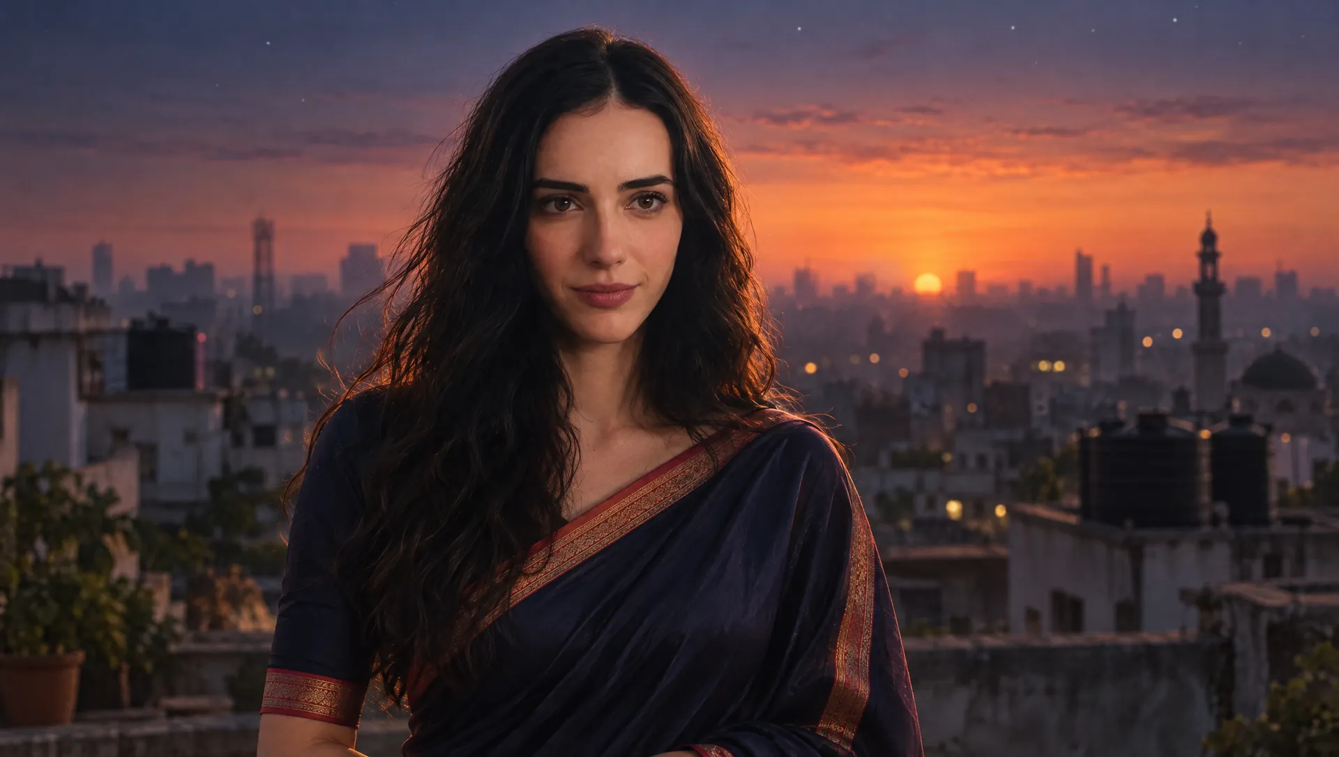 Subah on the rooftop as the sun rises over Dhaka